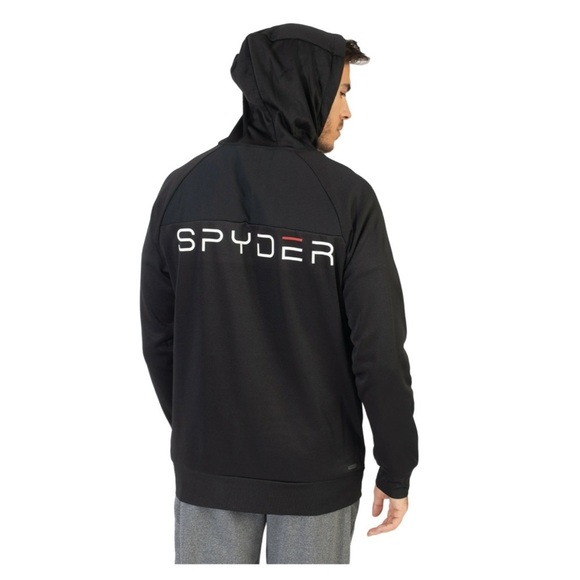 Spyder Black Long Sleeve Lined Active Performance Hoodie Sweatshirt NWT Size M - Picture 2 of 8